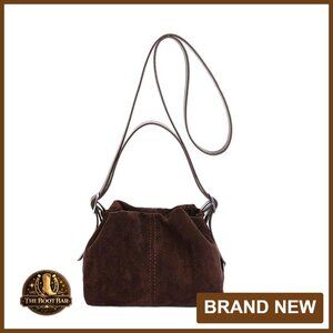 Suede Hobo Tote Drawstring Bucket Bag Crossbody Shoulder Purse
